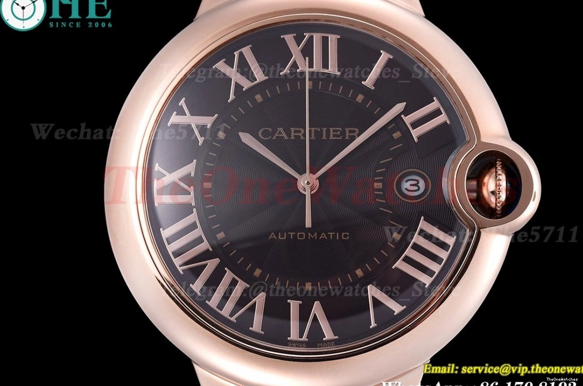 Cartier Brown De 42mm RG Bleu MY8215 Ballon RG Dial GDF 0417
